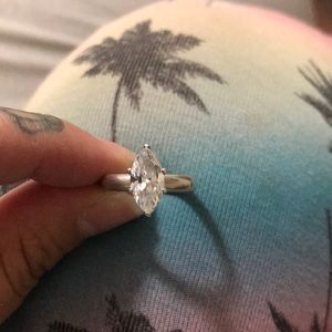 Diamonique marquise shaped ring